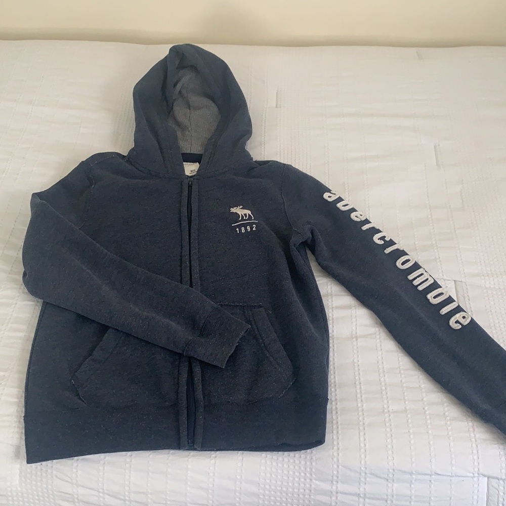 Abercrombie Kids Navy Hoodie with White Logo